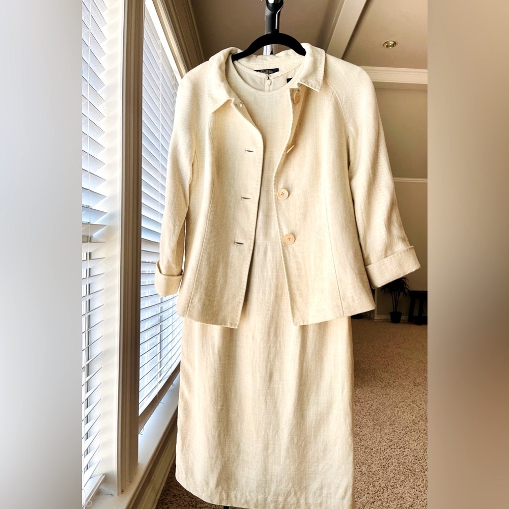 Brooks Brothers Classic Cream Dress+Jacket Set